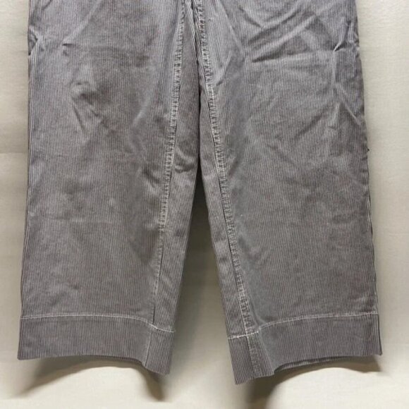 Talbots Women's Size 2 Wide Leg Crop Chino Pant High Waist Blue White Stripe NWT - Picture 4 of 14